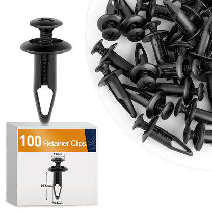 GOOACC - 100 clips de remache para parachoques Yamaha Rhino 450 660 700 Grizzly 600 Cuerpo Fender Hood Panel de depósito de combustible, clip de tornillo de remache