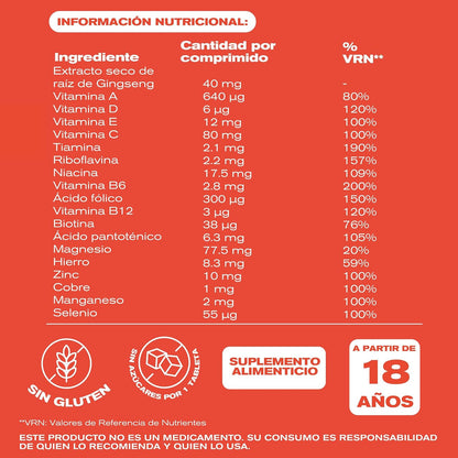 Pharmaton Complete suplemento alimenticio, Gingsen G115+ vitaminas, 100tabs