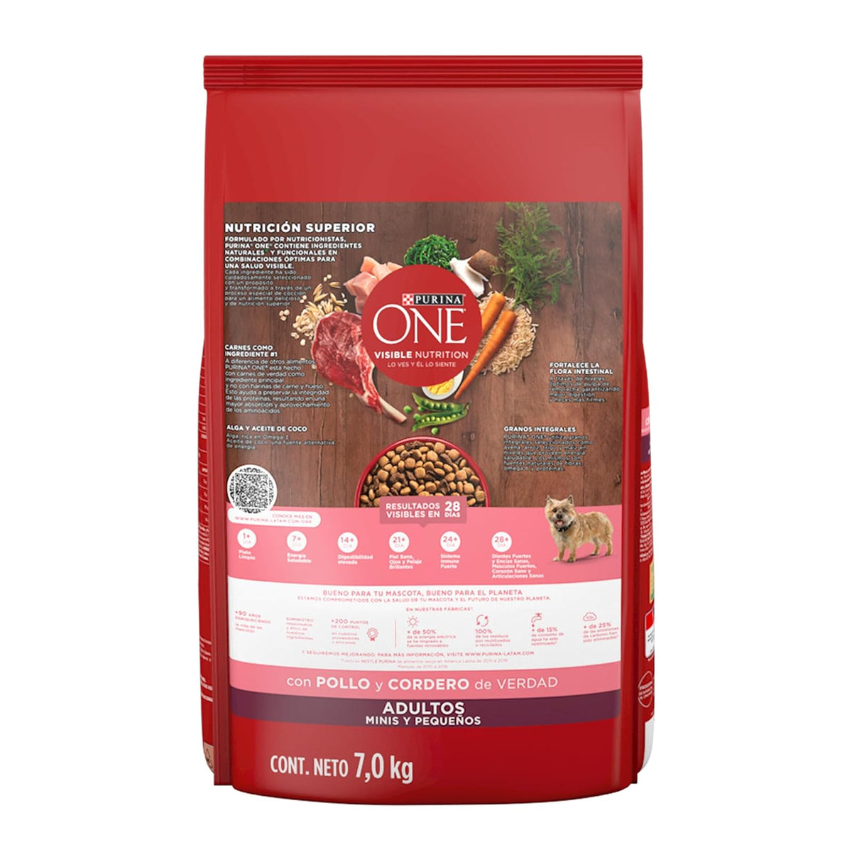 Purina One Adulto Raza Minis y Pequeños Sabor Pollo y Cordero 7Kg
