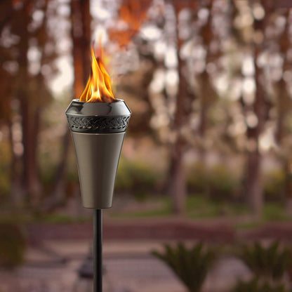 TIKI Brand Island King 1120129 - Antorcha TIKI para patio trasero, patio y jardín, color café metálico, 65 pulgadas, 1120129