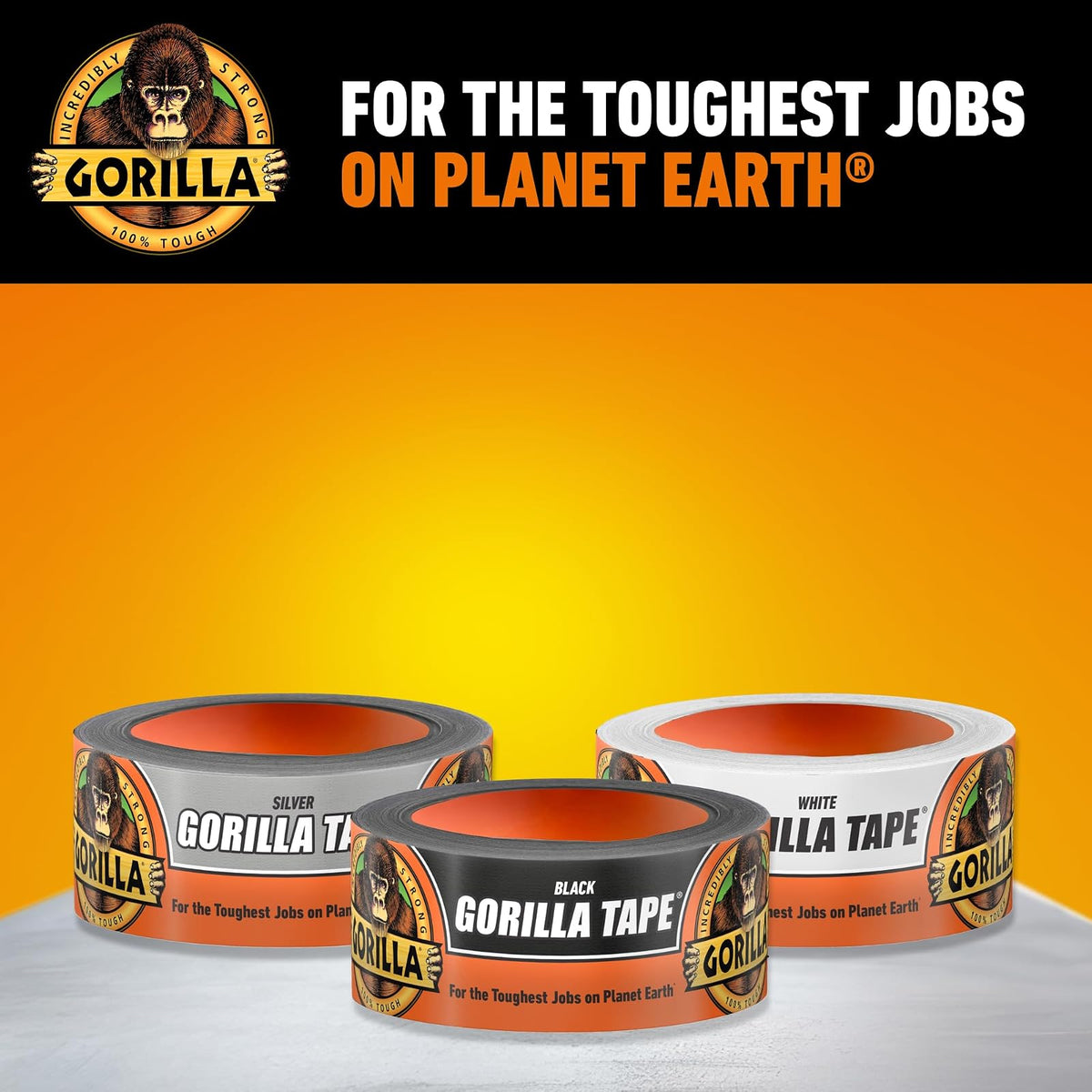 Gorilla Tape, Black Duct Tape, 1.88" x 35 yd, BNegro, (Paquete de 1)