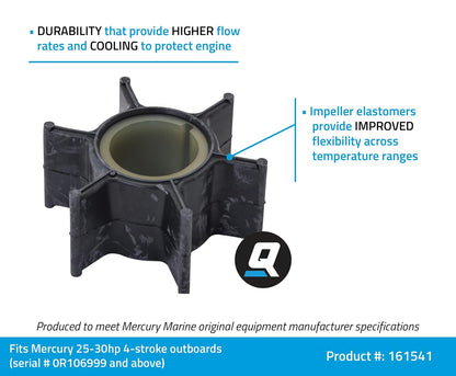 Quicksilver 8M0214912 Impulsor de bomba de agua para fueraborda Mercury 25-30hp de 4 tiempos