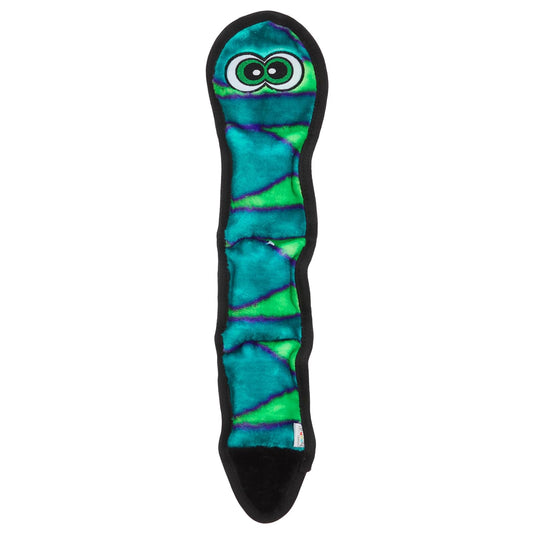 Outward Hound Kyjen 32067 Invincibles Plush Snake Stuffingless Durable Dog Toys Squeaker Toy 3-Squeakers, Small, Assorted Colors