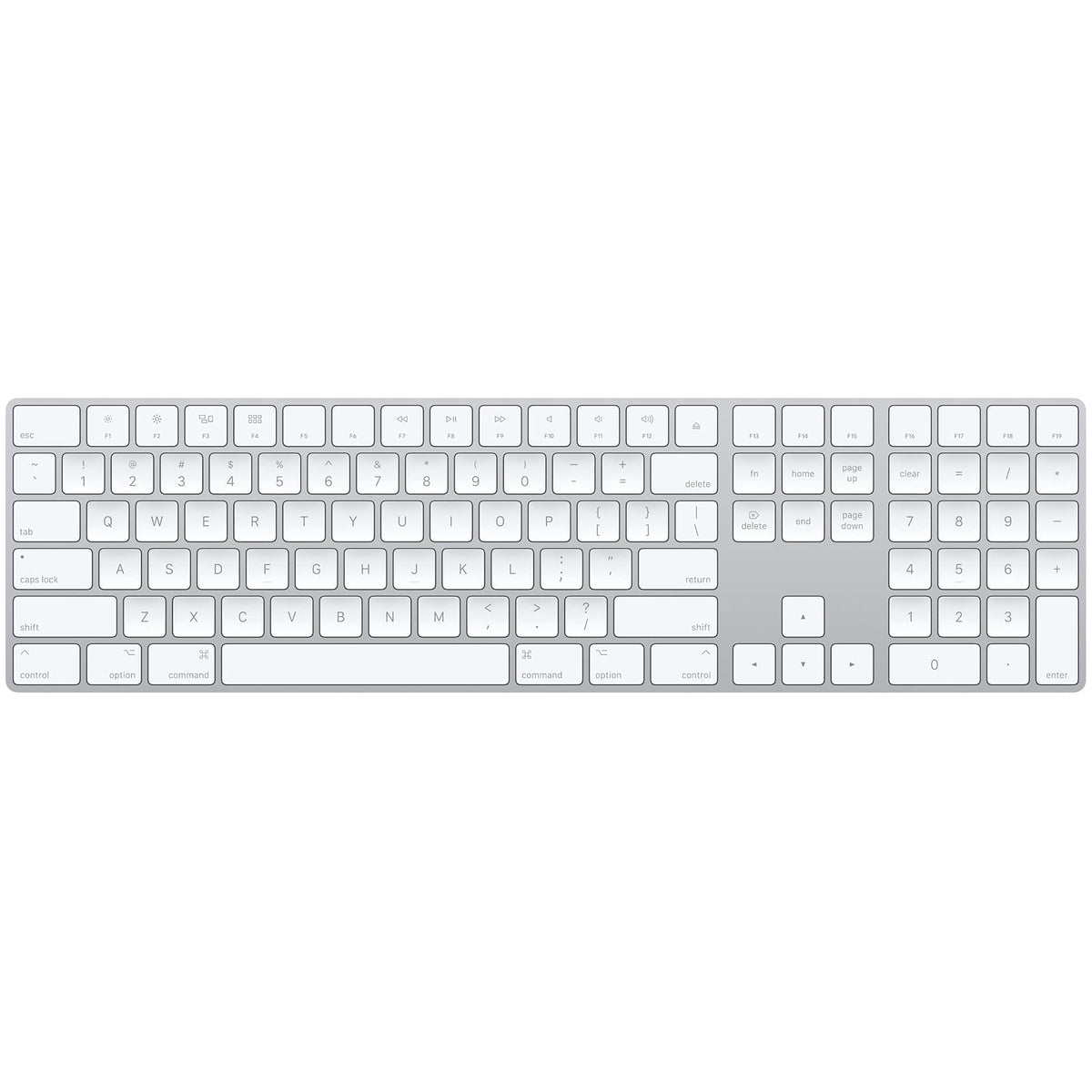 Teclado Magic Keyboard de Apple con Teclado numérico: Recargable, con conexión Bluetooth y Compatible con el Mac, iPad y iPhone; Inglés (EE.UU.), Color Plata