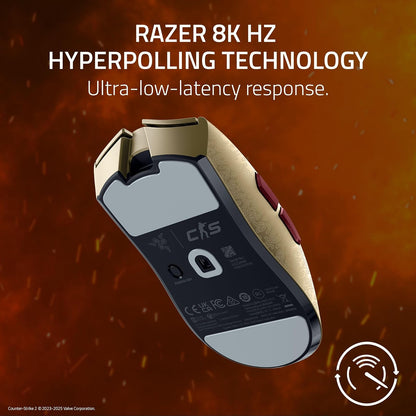 Razer Viper V3 Pro Wireless Esports Gaming Mouse: Symmetrical - 54g - 8K Polling - 35K dpi Optical Sensor - Gen3 Optical Switches - 8 Programmable Controls - 95 HR Battery - Counter-Strike 2 Edition