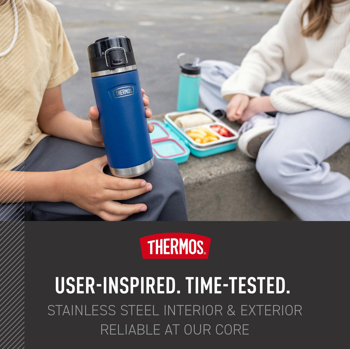 THERMOS ICON SERIES, botella de agua con boquilla - 18 onzas, color lima, botella de agua aislada al aspiradora de acero inoxidable con tapa