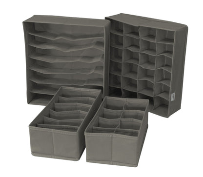 Sorbus® Set of 4 Foldable Drawer Dividers, Storage Boxes, Closet Organizers, Under Bed Organizer (Gray)