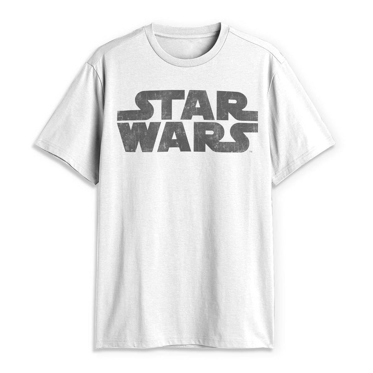 STAR WARS - Playera de Manga Corta con Logotipo más Simple para Hombre - G - Blanco