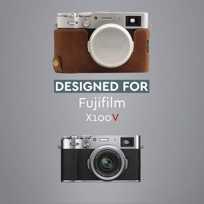 MegaGear Ever Ready - Funda de Piel auténtica Compatible con Fujifilm X100V