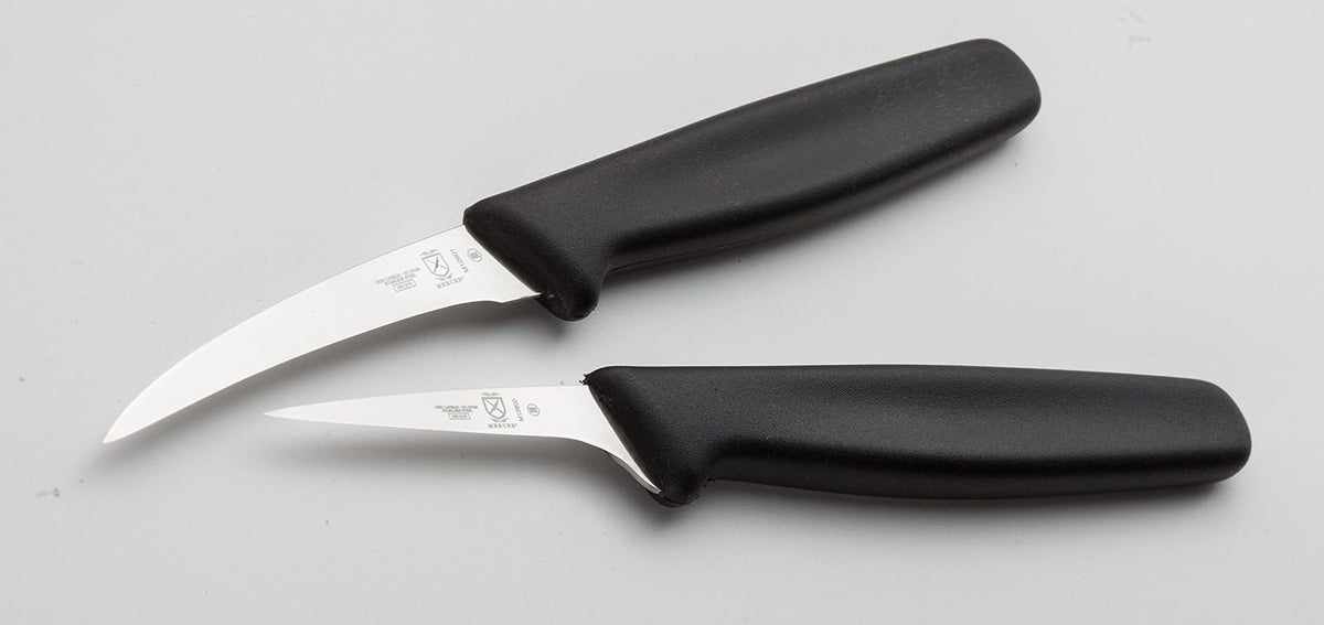 Mercer Culinary Juego de cuchillos para tallar frutas tailandesas, 2 pulgadas y 2.5 pulgadas, negro