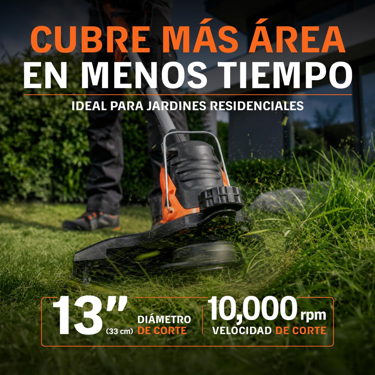 TRUPER DES-550, Desbrozadora eléctrica 550 W Mango D, 13" de Corte