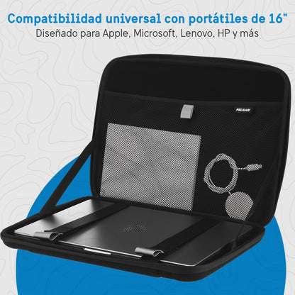 Pelican Aventurera - Bolsa Para Portátil - [asa De Transporte Elástica] [cierre De Cremallera Seguro] Funda Impermeable, Resistente a Los Arañazos Para Todos Los Portátiles De 14 a 16 Pulgadas - Negro