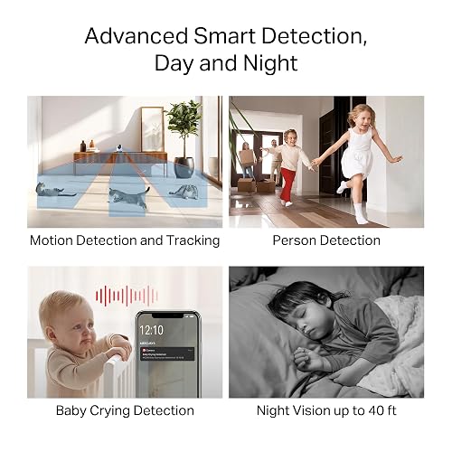 MERCUSYS MC200 Cámara de Seguridad WiFi Interior - Resolución FHD - Cobertura 360° - Visión Nocturna Infrarroja - Detección de Movimiento - Audio Bidireccional - 512GB - App