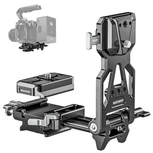NEEWER Plegable Placa de Batería V Mount con Placa Base de Cámara de Liberación Rápida Tipo Arca Vídeo Rig Cámara DSLR Compatible con SmallRig Batería de V Montaje Jaula dji RS4 RS3 Gimbal, PS015 Pro