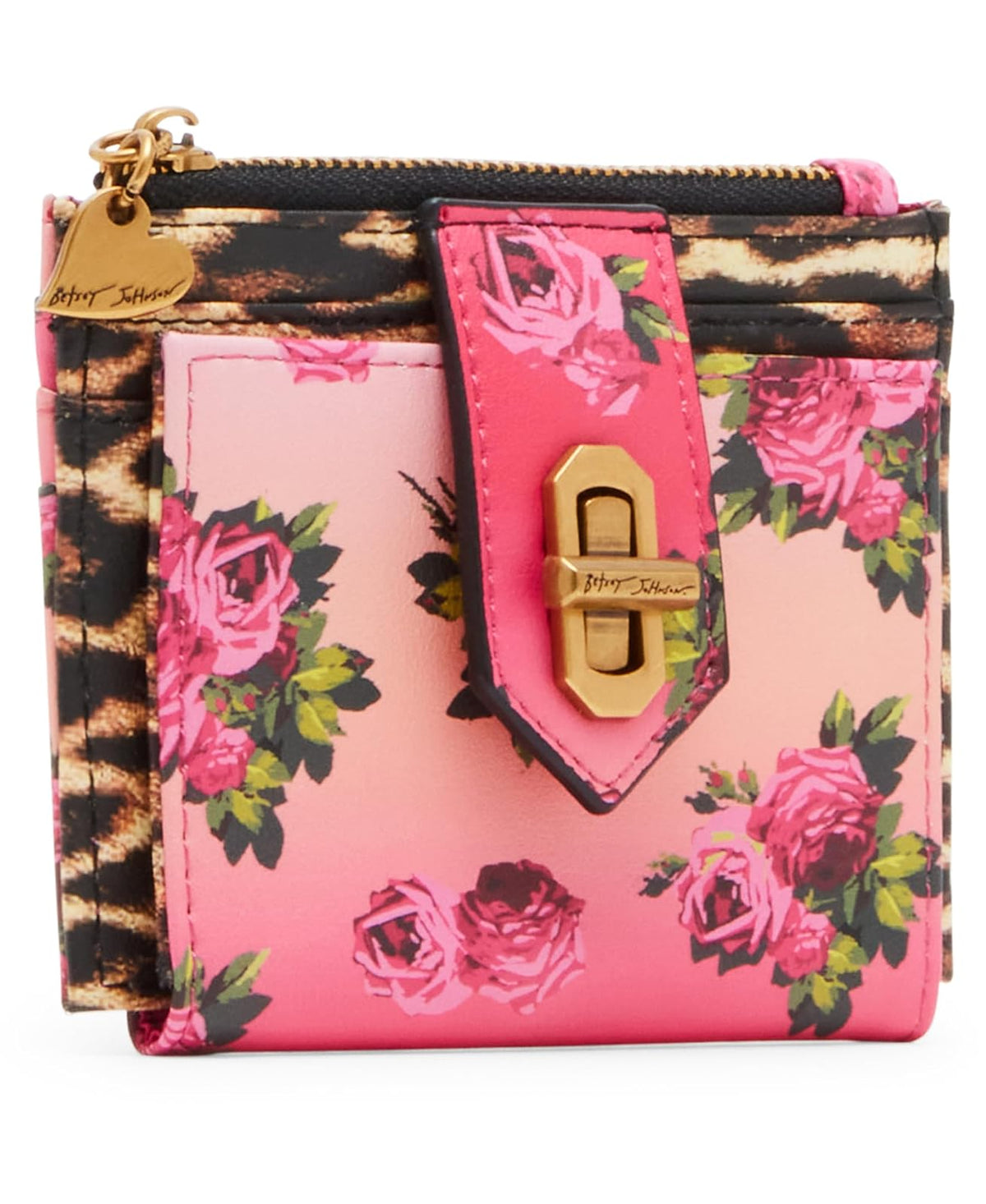 Betsey Johnson - portafolios plegable con diseño de leopardo
