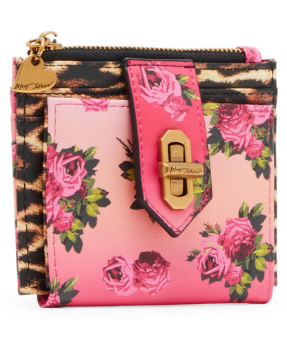 Betsey Johnson - portafolios plegable con diseño de leopardo