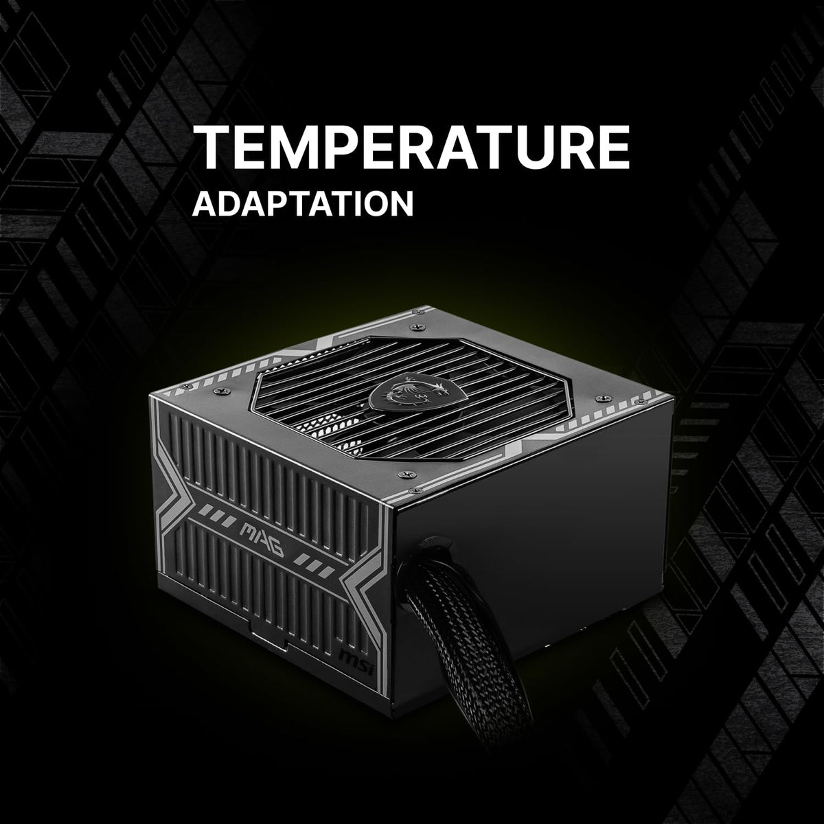 MSI mag A750BN PCIE 5 Fuente de alimentación para Juegos - PCIE 5.1 Ready - 80 Plus Certificado de Bronce 750w - Tamaño Compacto - ATX PSU
