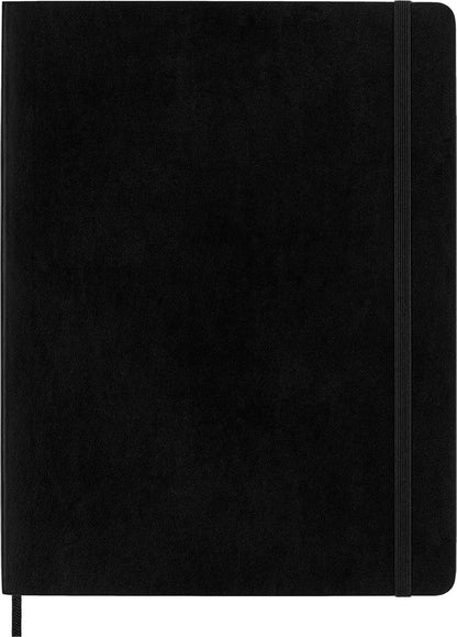 Moleskine - Cuaderno clásico, cubierta suave, XL (7.5 x 9.5 pulgadas), liso/blanco