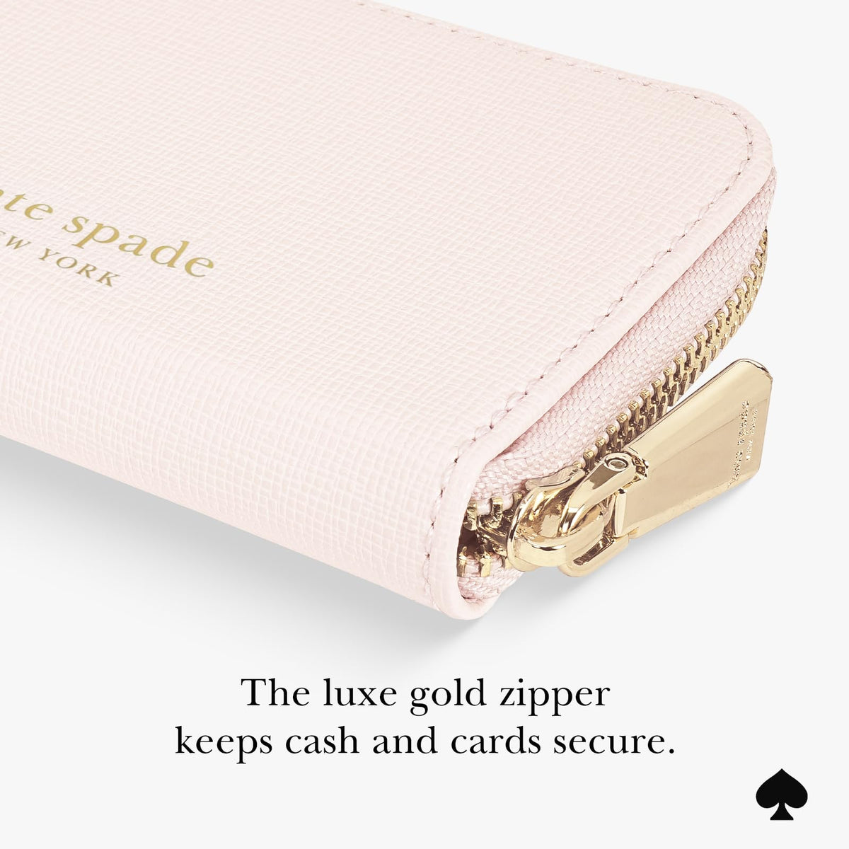 Kate Spade New York Devin - Tarjetero magnético con cierre, color rosa gis | Elegante portafolios para teléfono – Compatible con teléfonos y fundas MagSafe – portafolios MagSafe desmontable para iPhone