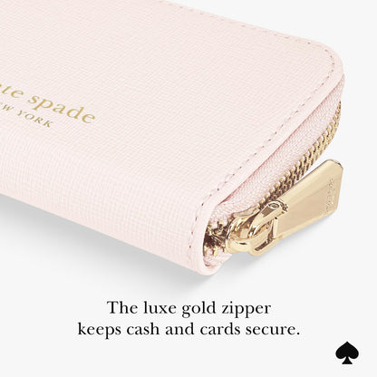 Kate Spade New York Devin - Tarjetero magnético con cierre, color rosa gis | Elegante portafolios para teléfono – Compatible con teléfonos y fundas MagSafe – portafolios MagSafe desmontable para iPhone