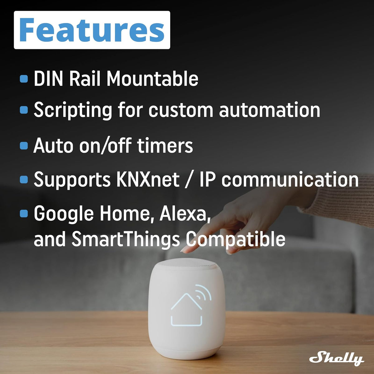 Shelly Dimmer Pro 0/1-10 V PM - Módulo Regulador de Luz W-Fi, Atenuador Inalámbrico en riel DIN, con Medidor de consumo, Alexa y Google, aplicación iOS Android, No requiere hub