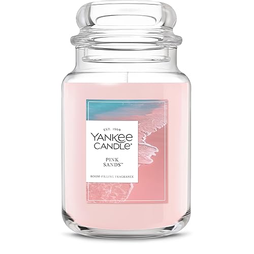 Yankee Candle - Vela perfumada de arena rosa, tarro grande de 22 onzas con hasta 150 horas de tiempo de combustión, regalo, cumpleaños