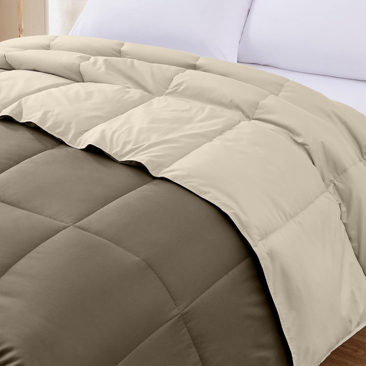 Amrapur Overseas 2dwncmfg Plumón de Ganso Alternativa Microfibra Acolchado Reversible Colcha