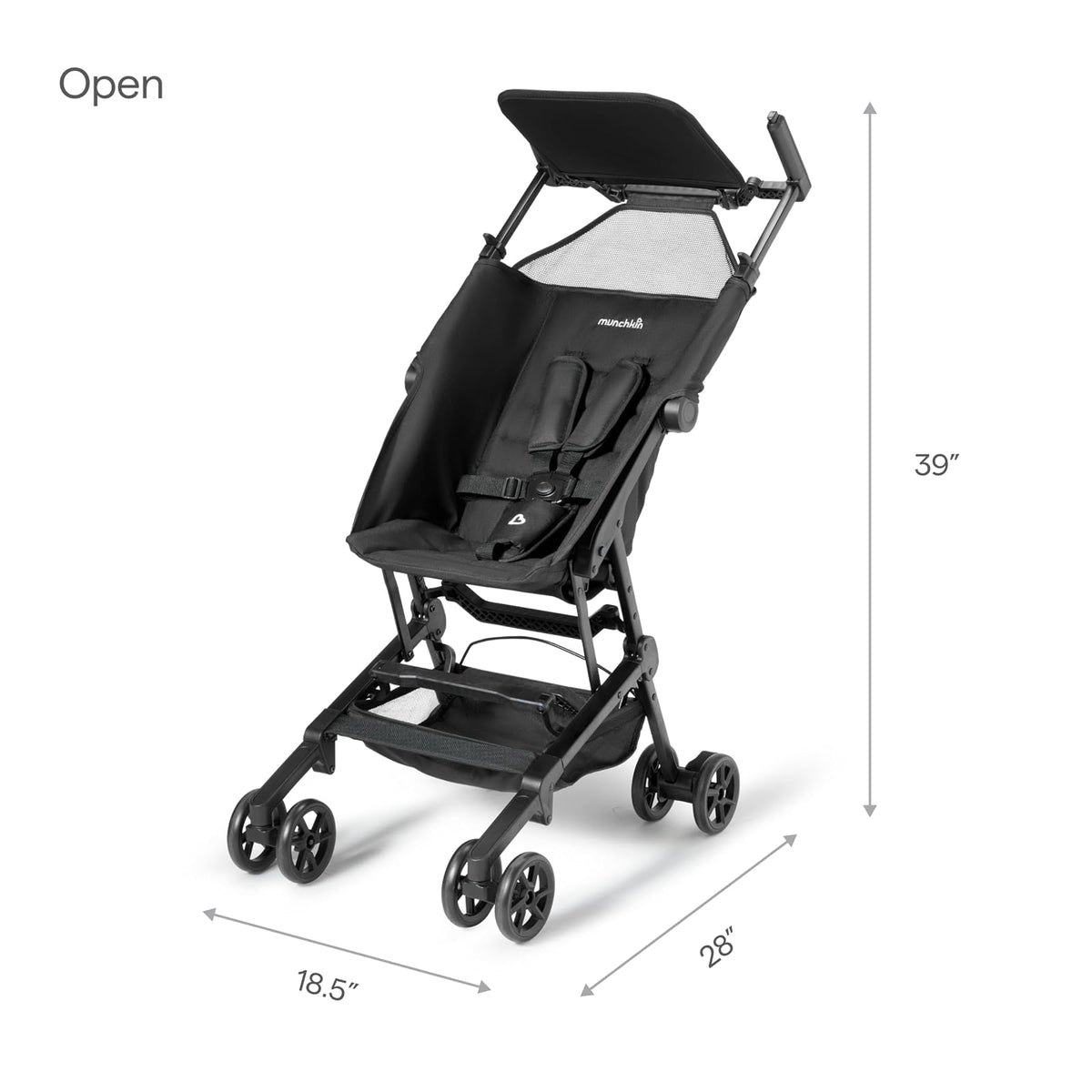 Munchkin® Sparrow™ carriola de viaje ligero ultra compacto para bebés y niños pequeños, negro