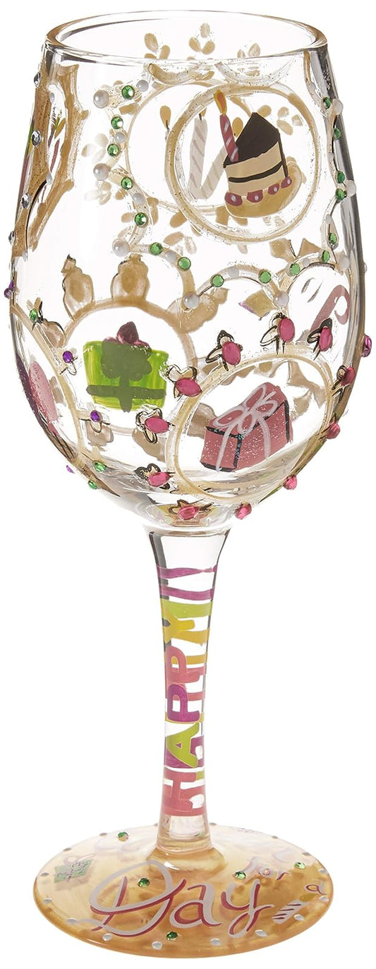 Lolita Glassware 4054095 Queen For A Day Wine Glass, 9", Multicolor