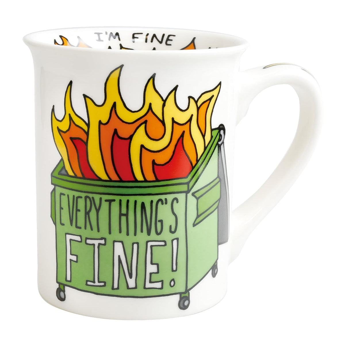Enesco Our Name is Mud Dumpster Fire Burn Bright - Taza de café, 16 onzas, multicolor