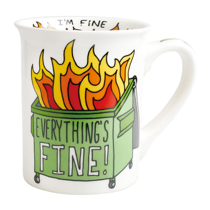 Enesco Our Name is Mud Dumpster Fire Burn Bright - Taza de café, 16 onzas, multicolor