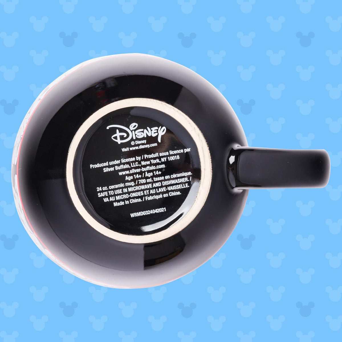 Silver Buffalo Disney's Minnie Mouse Rocks The Dots All Over Faces - Taza de cerámica (24 onzas, 24), color blanco y rojo