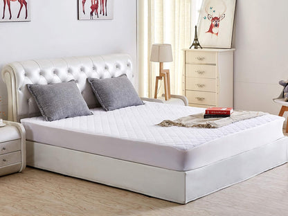 VECELO - Funda Protectora de colchón Impermeable de 4 Capas, hipoalergénica, 100% Libre de Vinilo, Bolsillo Profundo y sábana Bajera, tamaño Completo, Color Blanco