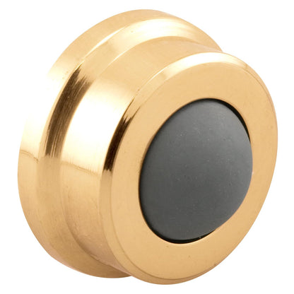 Prime-Line Products J 4647 Tope de pared para puerta, con parachoques de goma, 2.5 cm, cromo cepillado, Brass