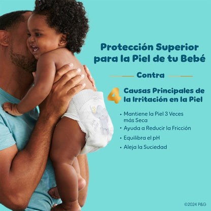 PAMPERS Swaddlers Pañales Desechables Unisex Etapa 0, 124 Uds, Bebé -4,5 Kg