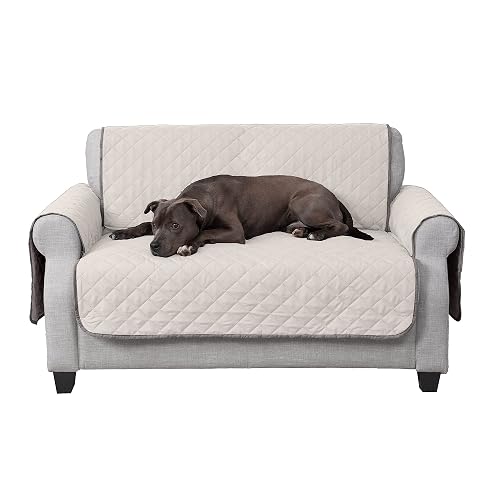 Furhaven Protector de Muebles Reversible Contra Agua para Mascotas, expreso (Espresso/Clay), Sillón de Dos Plazas