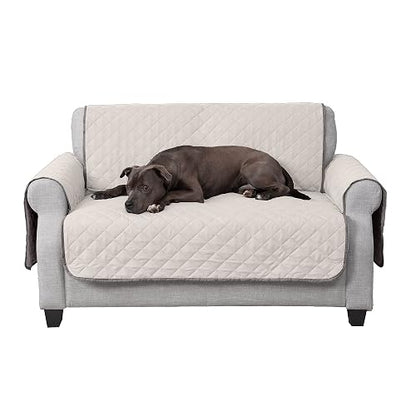 Furhaven Protector de Muebles Reversible Contra Agua para Mascotas, expreso (Espresso/Clay), Sillón de Dos Plazas