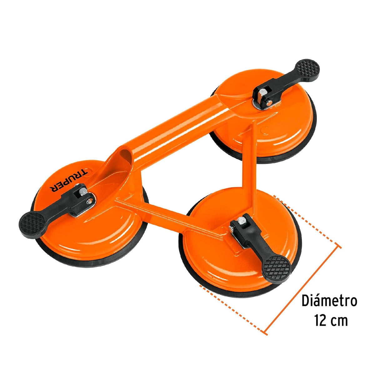 Truper VEVI-3A, Ventosa de aluminio para vidrio, 3 copas