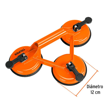 Truper VEVI-3A, Ventosa de aluminio para vidrio, 3 copas