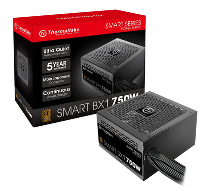 Thermaltake Fuente de Poder para PC 80 Plus, Ventilador 120 mm - 750 Vatios - Bronce 80+. - Fuente de alimentación