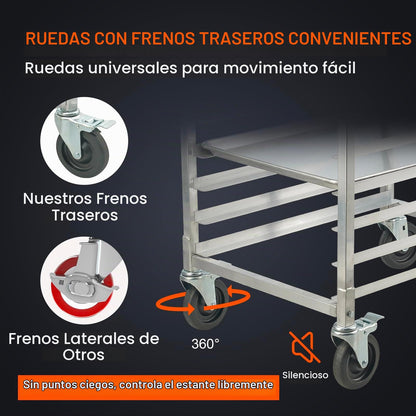 VEVOR - Estante para sartenes para panadería comercial de 20 niveles con ruedas de freno, almacenamiento de aluminio para media hoja y completa, estante de velocidad para cocina, hogar, equipo de