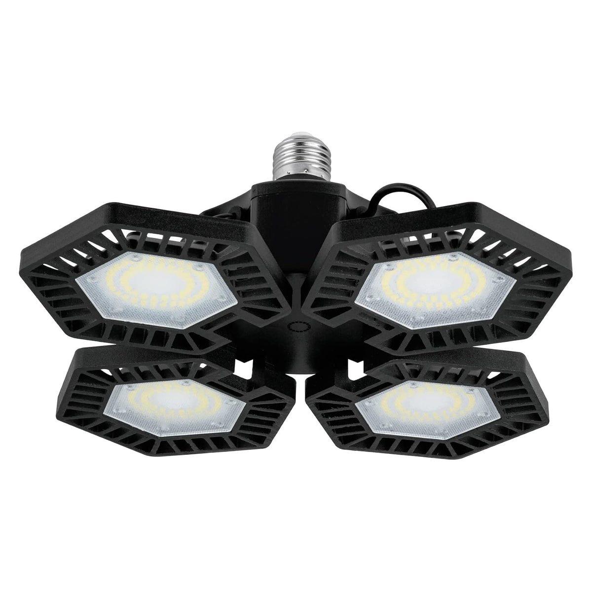 Volteck ABA-701L, Luminario LED 100 W, aluminio con 4 paneles abatibles, luz blanca fría 6500K, color negro