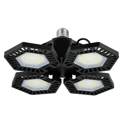 Volteck ABA-701L, Luminario LED 100 W, aluminio con 4 paneles abatibles, luz blanca fría 6500K, color negro
