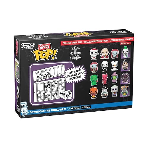 Funko Bitty Pop! The Nightmare Before Christmas Mini Collectible Toys 4-Pack - Pumpkin King, Mayor, Barrel & Mystery Chase Figure (Styles May Vary)