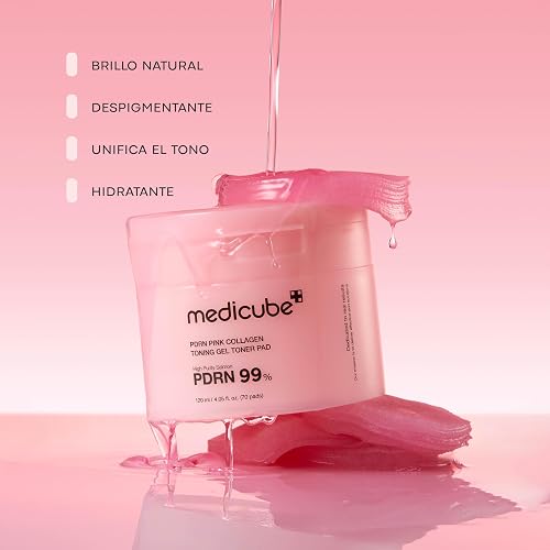 PDRN Pink Collagen Toning Gel Toner Pad by Medicube for Women - 4.05 oz Pads
