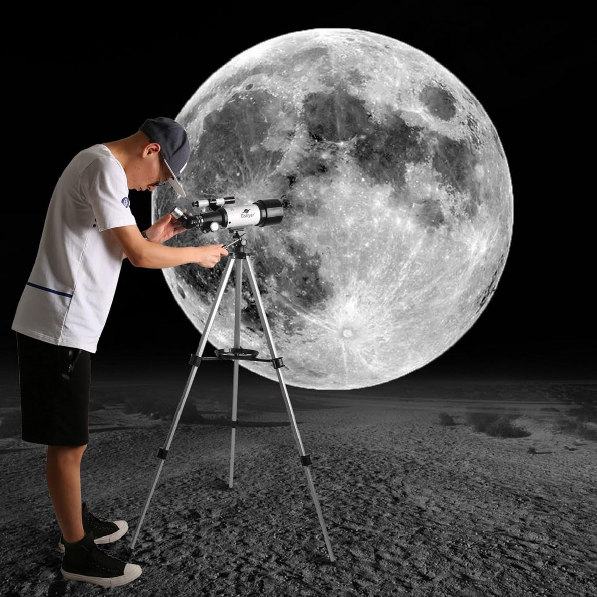 Gskyer Telescopio Astronómico 70mm AZ 400mm Refractor Portátil Niños