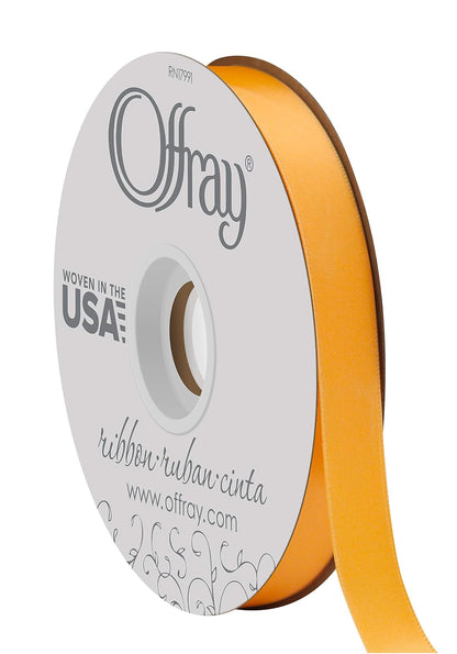 Offray Craft cinta de satén de doble cara, 7/20.3 cm de ancho por 20-Yard carrete, blanco antiguo, Azul claro, 1/4 Inch x 100 Yard, 1 - Oro amarillo - 50 Yards