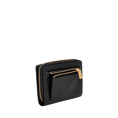Cartera Rfid Mini Fossil SL7923001 Logan de piel en tono negro para mujer