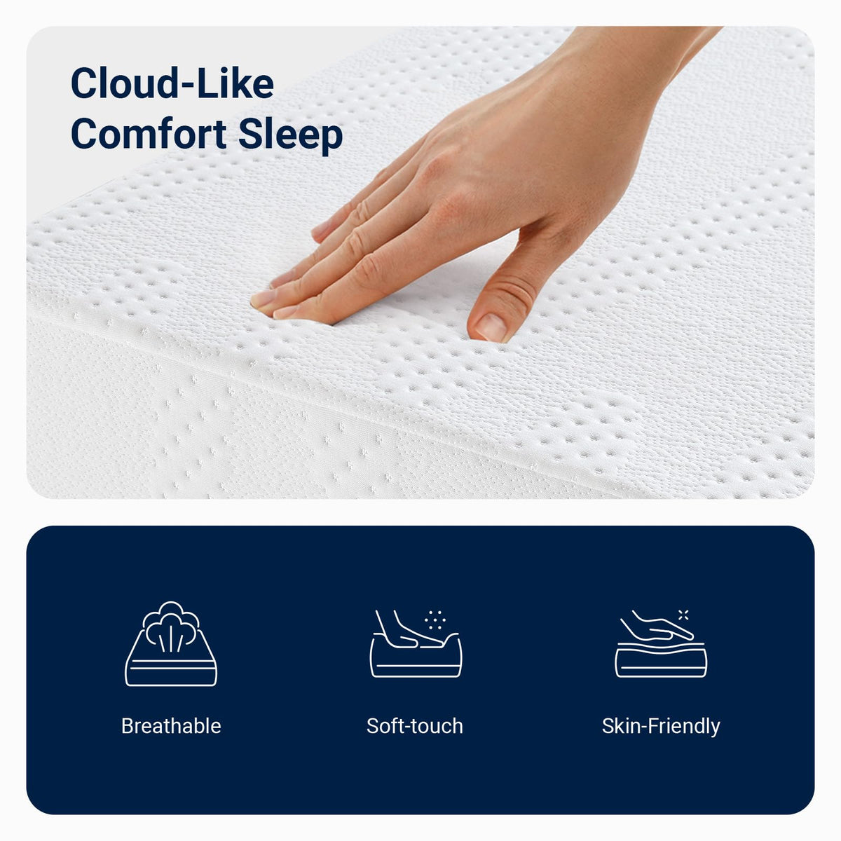 Avenco Colchón de Espuma viscoelástica de Gel de tamaño Individual de 10 Pulgadas en una Caja, enfriamiento Nocturno sueño y Alivio de presión, Gris, sin Fibra de Vidrio, Certificado CertiPUR-US
