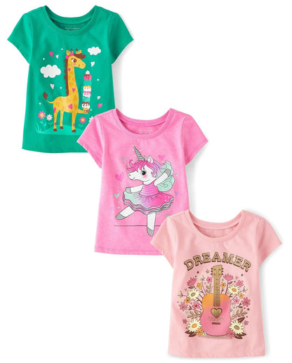 The Children's Place - Camisetas de Manga Corta para bebés y niños pequeños, multipaquetes